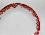 ❤️ 12-pc Corelle RED ROSE PARADE Dinnerware Set CHINESE New Year Flower Blossoms