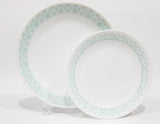 *NEW 16-pc Corelle DELANO DINNERWARE SET Lunch Plates Bowls *Aqua Sea Mist Green