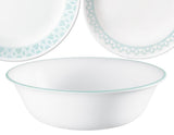 *NEW 16-pc Corelle DELANO DINNERWARE SET Lunch Plates Bowls *Aqua Sea Mist Green