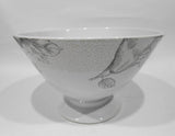 ❤️ CORELLE Life Styles ANTIQUE LINEN 9" Footed SERVING BOWL Gray Fruit Sketches