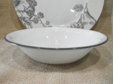 1 Corelle ANTIQUE LINEN 18-oz SOUP BOWL 7.25" Cereal Salad DARK GRAY GREY RIM