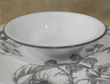 1 Corelle ANTIQUE LINEN 18-oz SOUP BOWL 7.25" Cereal Salad DARK GRAY GREY RIM