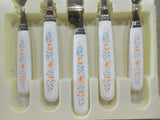 NEW 20-pc Corelle APRICOT GROVE Stainless FLATWARE Set *Orange & Blue Florals