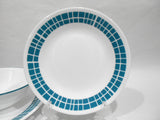 🌸 NEW Corelle AQUA TILES 6.75" BREAD PLATE Mosaic Turquoise Teal Blue Green