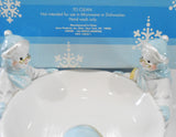 ❤️ 2002 AVON SNOWLADY 8" CANDY & NUT BOWL Dish Winter Holiday Ceramic Snow Women
