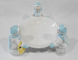 ❤️ 2002 AVON SNOWLADY 8" CANDY & NUT BOWL Dish Winter Holiday Ceramic Snow Women