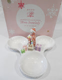 ❤️ 2003 AVON SNOWLADY 10" TRIO CANDY NUT DISH Winter Holiday Ceramic Snow Women