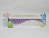 ❤️ 2004 AVON 12" CRACKER SERVER Cookies Mini Bread / Winter Holiday Ceramic Gift