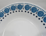 ❤️ 4-pc CORELLE Opal MilkGlass AZURE Blue MEDALLION 23-oz MEAL BOWLS Pasta Plate