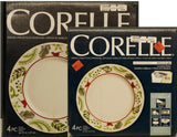 NEW 12-pc Corelle BIRDS and BOUGHS Dinnerware Set *CHRISTMAS Peace Joy Red Green