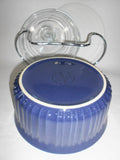 ❤️ NEW Corningware 1.5-Qt DUSK BLUE French White Casserole + Covers & Cradle