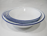❤️ 5-pc Corelle PASTA MEAL BOWL SET Bright Blue 20-oz Shallow & 2-Qt Serving Salad