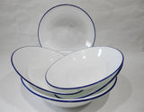 ❤️ 5-pc Corelle PASTA MEAL BOWL SET Bright Blue 20-oz Shallow & 2-Qt Serving Salad