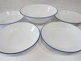 ❤️ 5-pc Corelle PASTA MEAL BOWL SET Bright Blue 20-oz Shallow & 2-Qt Serving Salad