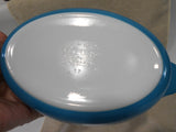 PYREX 10-oz HORIZON BLUE PIXIE Corning 700 ml AuGratin Dish Milkglass 7" Baker