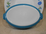 PYREX 10-oz HORIZON BLUE PIXIE Corning 700 ml AuGratin Dish Milkglass 7" Baker