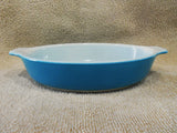PYREX 10-oz HORIZON BLUE PIXIE Corning 700 ml AuGratin Dish Milkglass 7" Baker