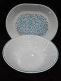 ❤️ 2-pc CORELLE BLUE HEATHER 2-Qt SERVING BOWL & PLATTER Corning Expressions