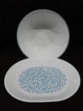 ❤️ 2-pc CORELLE BLUE HEATHER 2-Qt SERVING BOWL & PLATTER Corning Expressions