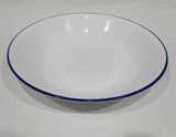❤️ Corelle BRIGHT BLUE RIM 20-oz PASTA BOWL Shallow Soup *Cobalt Circles True Ocean