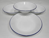 ❤️ 4 Corelle BRIGHT BLUE RIM 20-oz PASTA BOWLS 8.5 Shallow Coupe Entree Salad Meal