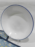 ❤️ 4 Corelle BRIGHT BLUE RIM 20-oz PASTA BOWLS 8.5 Shallow Coupe Entree Salad Meal