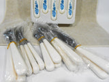 NEW 20-pc Corelle BLUE VELVET FLATWARE SET Regent Stainless Steel Melamine Roses