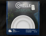 NEW 17-pc Corelle BRUSHED SILVER GRAY Dinnerware w/ Dinner Lunch Plates Bowls