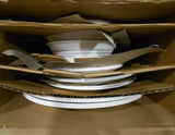NEW 17-pc Corelle BRUSHED SILVER GRAY Dinnerware w/ Dinner Lunch Plates Bowls