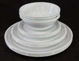 NEW 17-pc Corelle BRUSHED SILVER GRAY Dinnerware w/ Dinner Lunch Plates Bowls