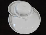 NEW 17-pc Corelle BRUSHED SILVER GRAY Dinnerware w/ Dinner Lunch Plates Bowls