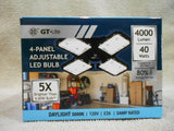 4-PANEL DAYLIGHT LED LIGHT BULB E26 Base Garage Shed Closet 5x BRIGHTER than 60W