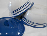 ❤️ NEW 4-pc Corelle CLASSIC CAFE BLUE Stoneware CASSEROLE SET 2.5, 1.5-Qt w/LIDS