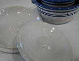 ❤️ NEW 4-pc Corelle CLASSIC CAFE BLUE Stoneware CASSEROLE SET 2.5, 1.5-Qt w/LIDS