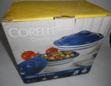 ❤️ NEW 4-pc Corelle CLASSIC CAFE BLUE Stoneware CASSEROLE SET 2.5, 1.5-Qt w/LIDS