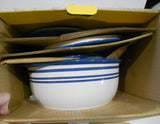 ❤️ NEW 4-pc Corelle CLASSIC CAFE BLUE Stoneware CASSEROLE SET 2.5, 1.5-Qt w/LIDS