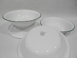 ❤️ New 4 CORELLE CALLAWAY 18-oz SOUP BOWLS Cereal 7.25" Swirled Hunter Green Rim