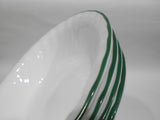 ❤️ New 4 CORELLE CALLAWAY 18-oz SOUP BOWLS Cereal 7.25" Swirled Hunter Green Rim