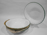 ❤️ New 4 CORELLE CALLAWAY 18-oz SOUP BOWLS Cereal 7.25" Swirled Hunter Green Rim