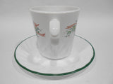 ❤️ New CORELLE CALLAWAY Christmas HOLIDAY CUP & SAUCER SET / Ivy Topiary Ribbons