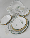 ❤️ 21-pc Corelle CALLAWAY DINNERWARE SET + Serving Bowl GREEN IVY Swirled Rims