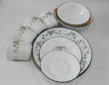 ❤️ 21-pc Corelle CALLAWAY DINNERWARE SET + Serving Bowl GREEN IVY Swirled Rims