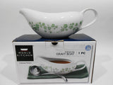 NEW Corelle Coordinates CALLAWAY IVY 2-Cup GRAVY BOAT 9" Green Porcelain China