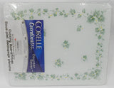 ❤️ Corelle CALLAWAY 15x12 Tempered Glass COUNTER SAVER BOARD Green Ivy Border