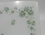 ❤️ Corelle CALLAWAY 15x12 Tempered Glass COUNTER SAVER BOARD Green Ivy Border