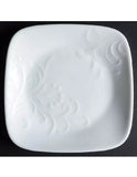 1 Corelle BOUTIQUE CHERISH White Embossed 6.5" Square BREAD DESSERT PLATE *New