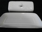 Corelle Boutique CHERISH PORCELAIN COVERED BUTTER DISH Embossed Floral Blossoms