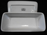 Corelle Boutique CHERISH PORCELAIN COVERED BUTTER DISH Embossed Floral Blossoms