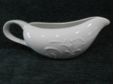 CORELLE Boutique CHERISH 2-Cup GRAVY BOAT White PORCELAIN Embossed Florals