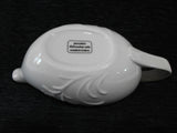 CORELLE Boutique CHERISH 2-Cup GRAVY BOAT White PORCELAIN Embossed Florals